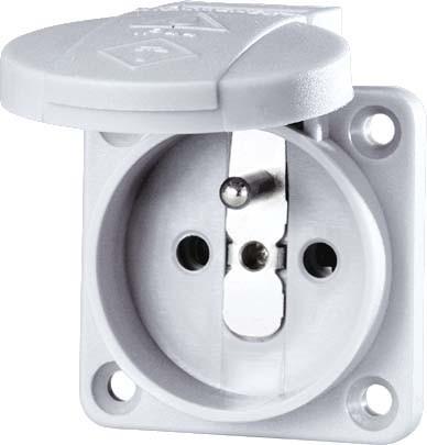 Actual product image Mennekes MEN 11110 16A2P+E 230V SCHUKO surface-mounted socket outlet grey