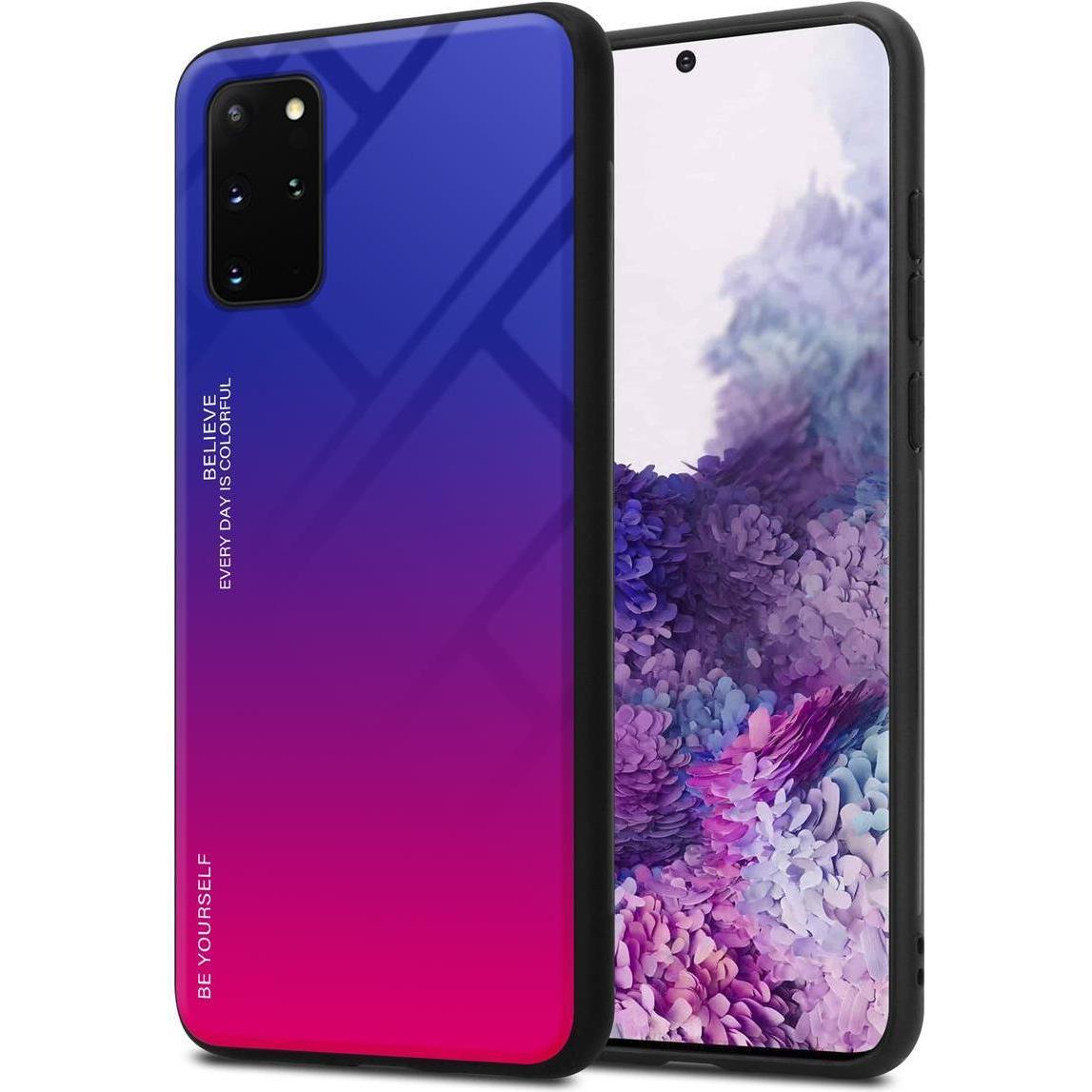 Cadorabo TPU 2 Farben Glas Cover (Samsung Galaxy S20+), Smartphone Hülle, Schwarz