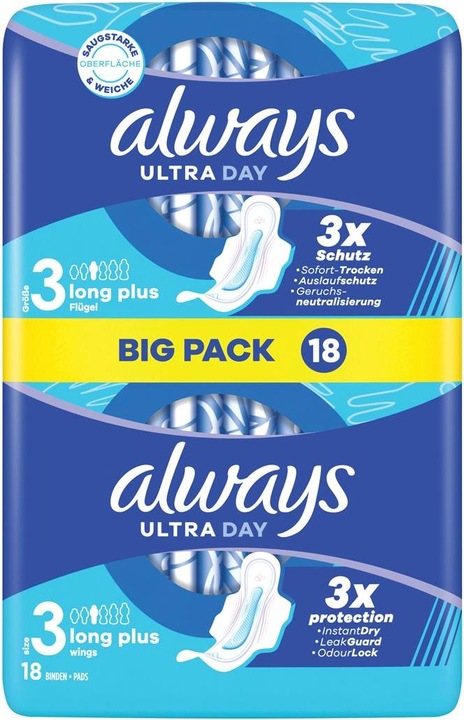 Image du produit Always Bandeau Ultra Long Plus à ailettes BigPack (18 x, Tampons sanitaires)