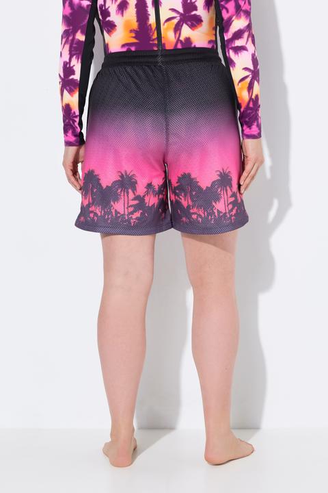 Immagine prodotto Ulla Popken Shorts sportivi in mesh con palme, taglio della gamba ampio e cintura elastica (46)