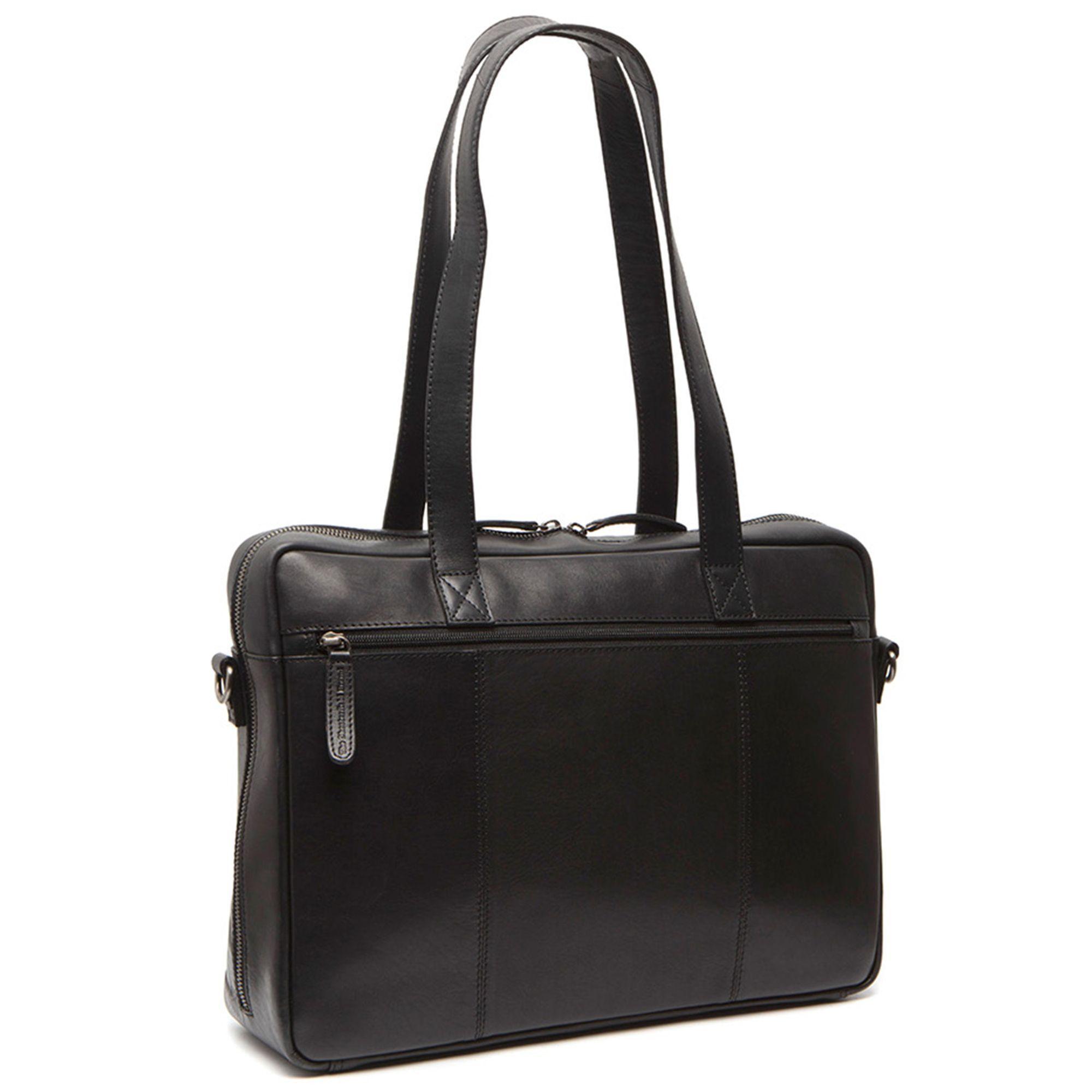 Thumbnail - The Vegan Cow Chesterfield Brand Leren Laptoptas Zwart Modena (16.14"), Notebooktasche, Schwarz