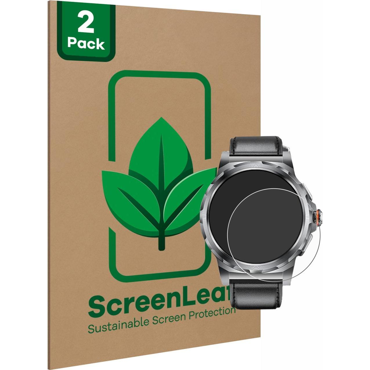 ScreenLeaf Schutzfolie nachhaltiger Displayschutz Displayschutzfolie Folie Klar Transparent, Smartwatch Schutzfolie, Tra...