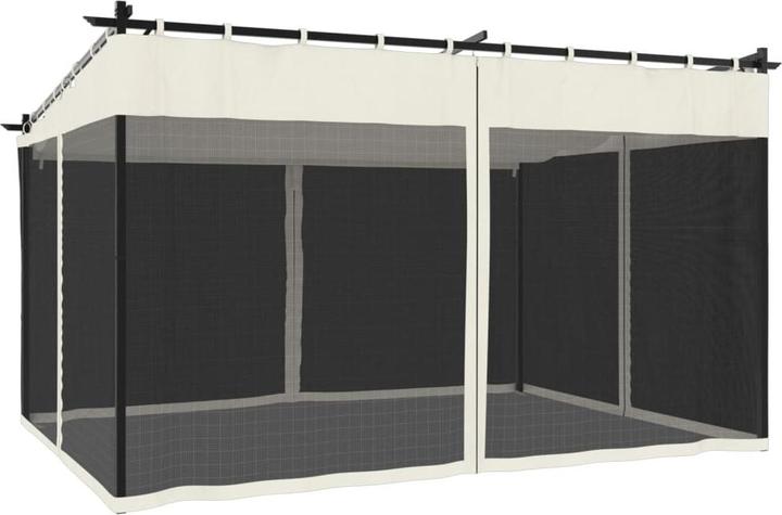 Produktbild vidaXL Gartenpavillon mit Ausziehbarem Dach Creme 3x3 m Stahl Pavillon (295.50 cm, 295.50 cm)