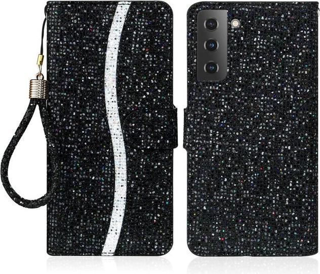 Actual product image MU Style Leather Glitter Cover with Stripes (Samsung Galaxy S22+)