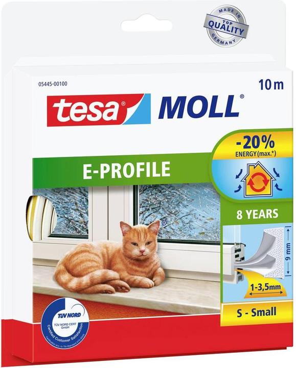 tesa tesamoll CLASSIC E-Profil Fensterdichtung, Gummidichtung zum Isolieren