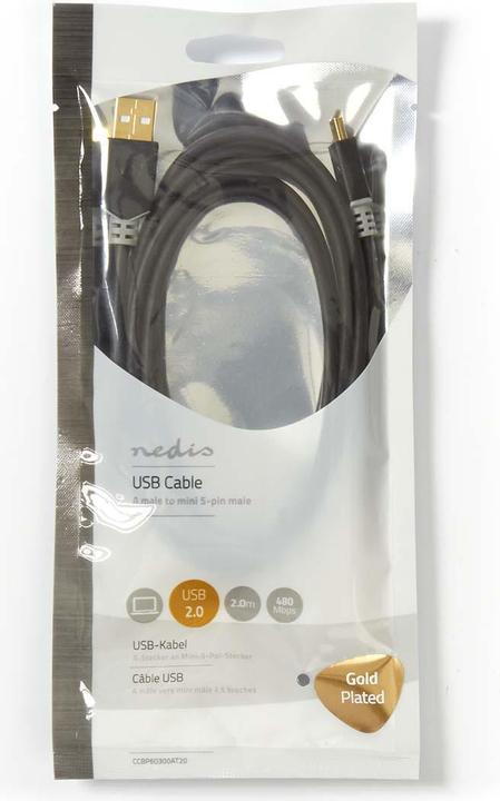Produktbild Nedis Kabel USB 2.0 A Stecker auf 5 Pin Stecker 2.0 m (2 m, USB 2.0)