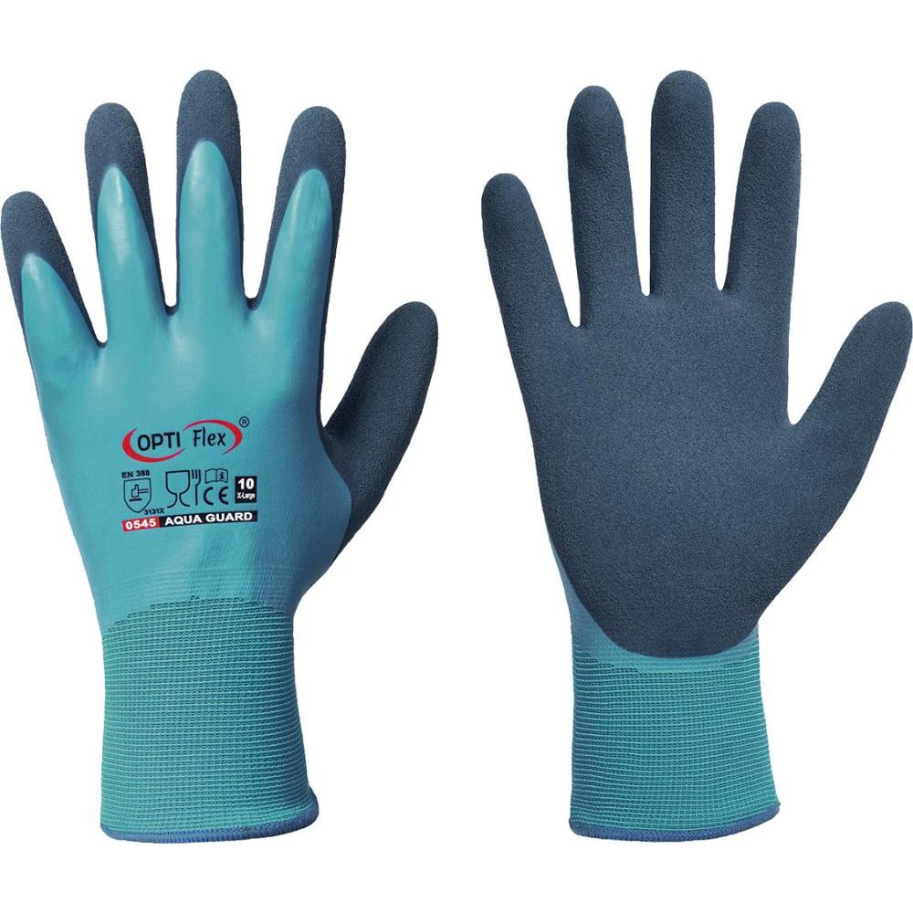 Opti Flex, Schutzhandschuhe, Handschuhe Aqua Guard Grösse 10 blau EN 388 PSA-Kategorie II (10)