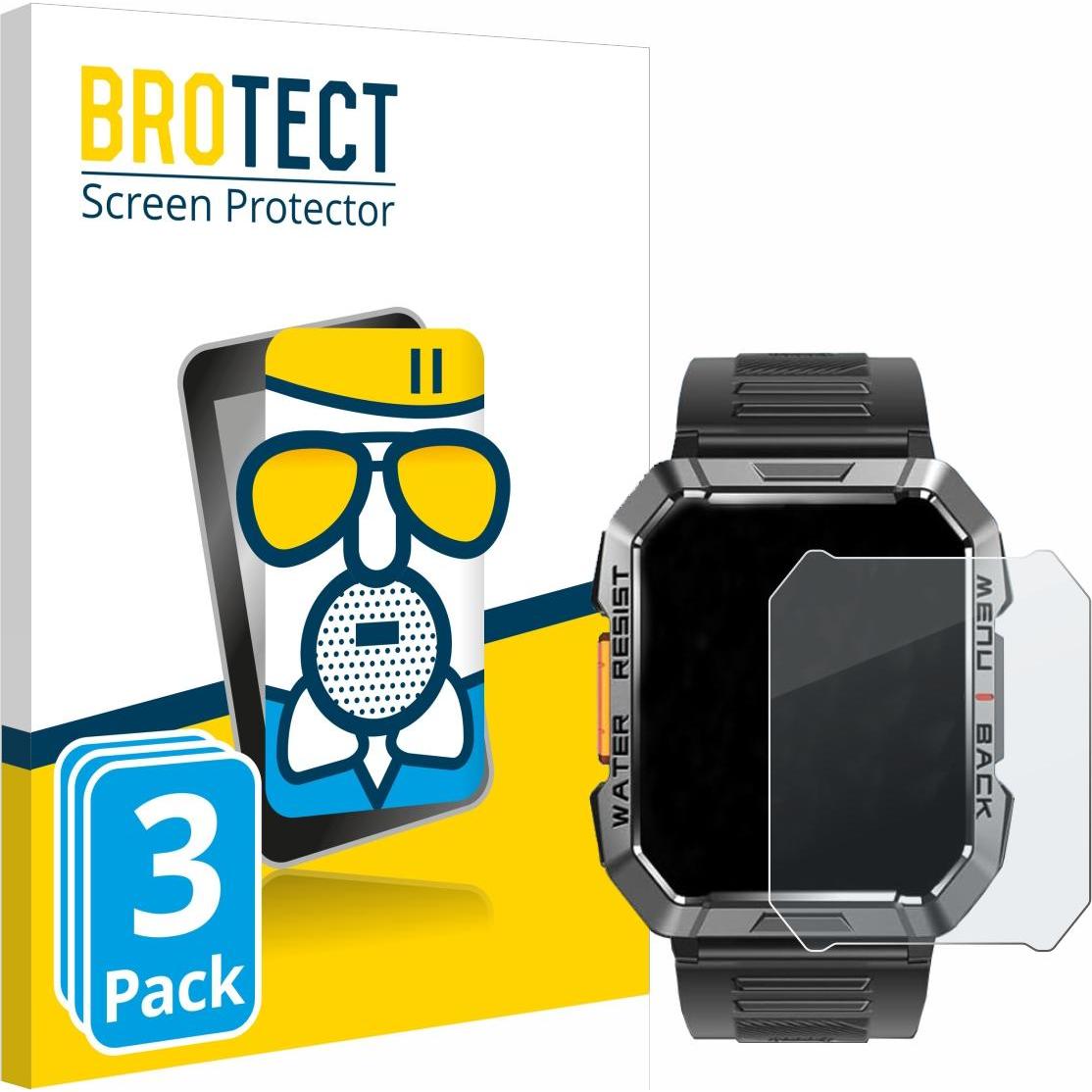 BROTECT Schutzglas Schutzfolie Displayschutz Display Schutz Glas Folie matt, Smartwatch Schutzfolie, Grau