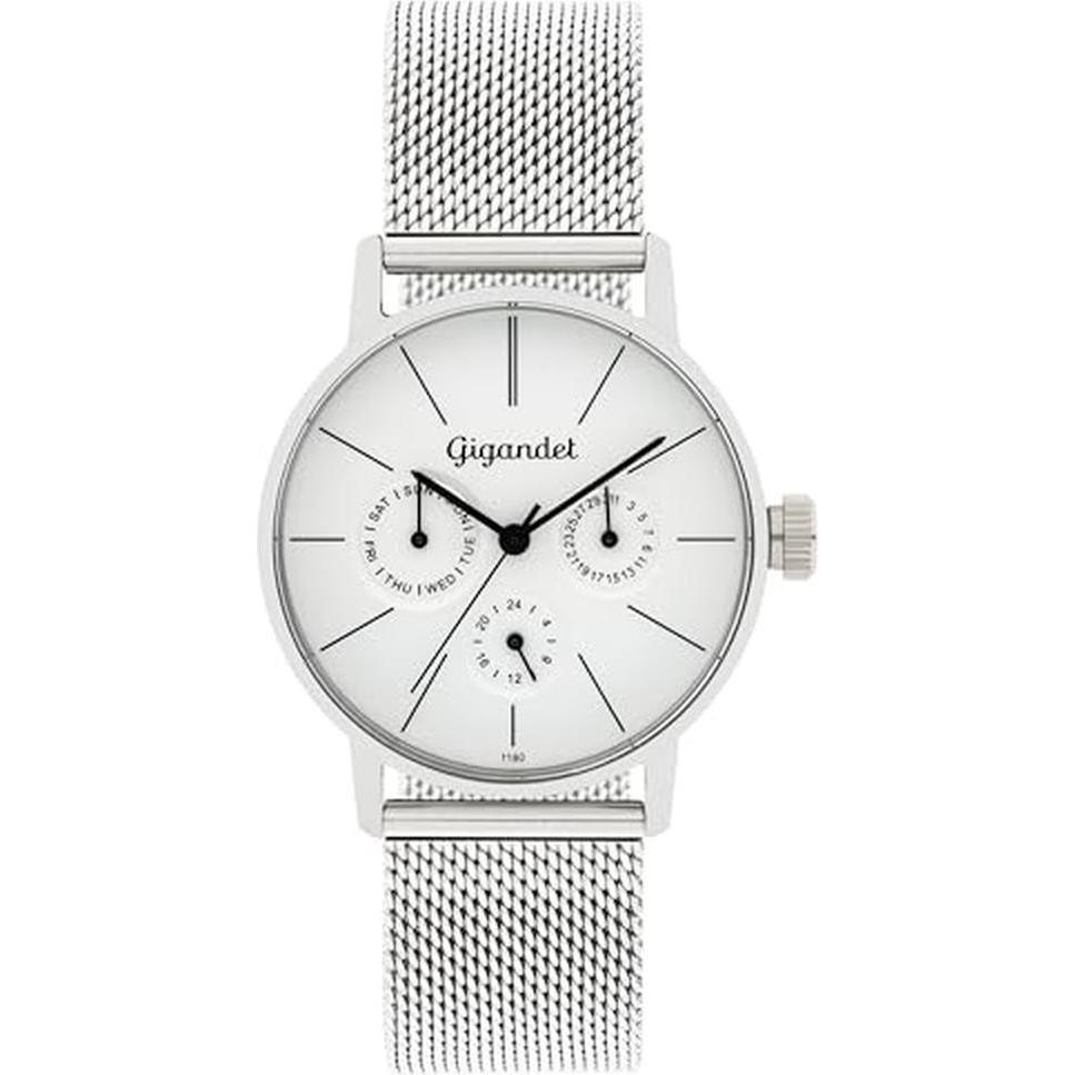 Gigandet, Orologio da polso, 11VNAG38NE005 Womens Analogue Quartz Watch with Stainless Steel Strap Silver siliver strappy, Argento, (Orologio da polso