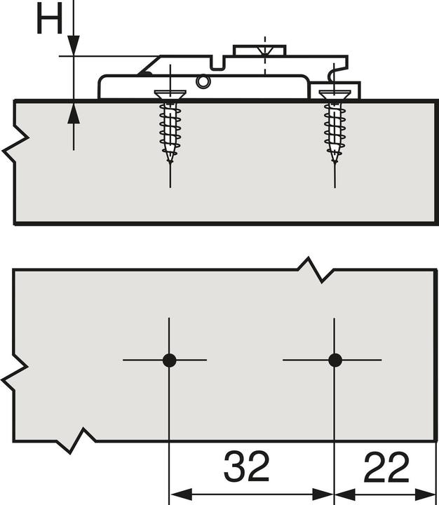 Actual product image Blum Linear mounting plates CLIP Corner mounting