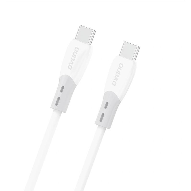 Dudao L25SC 60W USB-C – USB-C-Kabel mit weichem Silikongeflecht, 1 m – Weiss (1 m, 60 W), Cavo USB
