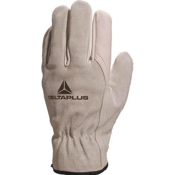 Delta Plus FCN29 Grey Leather Abrasion Resistant, Cut Resistant, Tear Resistant Work Gloves, Size (10) (FCN2910)