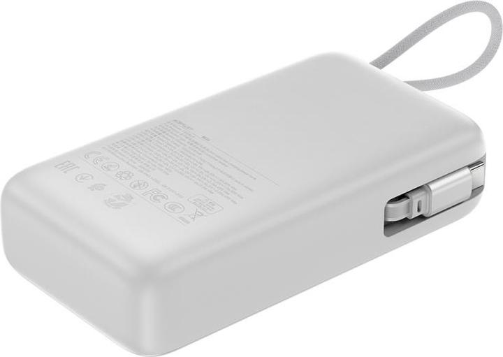 Actual product image Acefast - Power Bank (M34) - with Telescopic Cable, Type-C, Fast Charge, PD45W, 20000mAh - Silver (20000 mAh, 45 W)