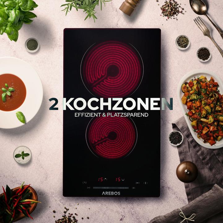 Produktbild Arebos Glaskeramikkochfeld (26 cm, Glaskeramik Kochfeld)