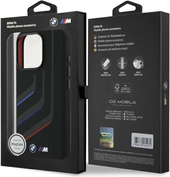 Image du produit BMW BMHMP16X23SLIK iPhone 16 Pro Max 6.9" czarny/black hardcase Silicone Turning Lines MagSafe (Apple iPhone 16 Pro Max)