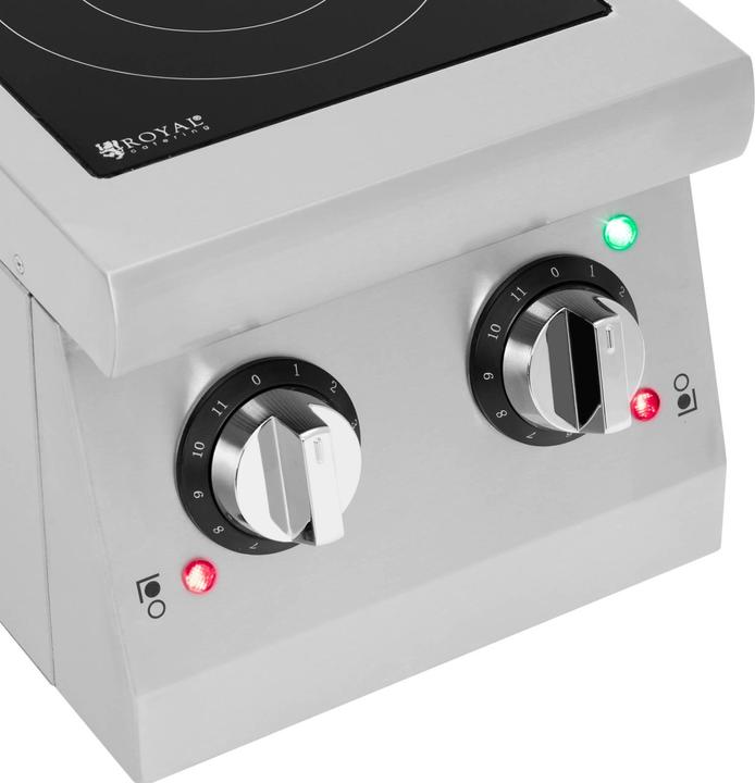 Actual product image Royal Catering Induction Hob - 2 plates - Ø 12 - 26 cm - portable -