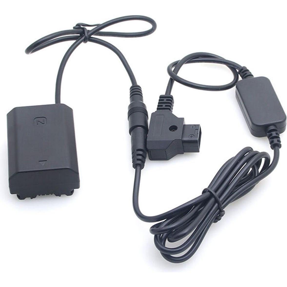 Caruba Batteria fittizia Sony NP FZ100 a decodifica completa + D TAP (cavo dritto) (Batteria della fotocamera), Alimentatore fotocamera, Nero