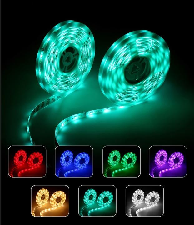 Actual product image Blulaxa LED-Strip 50955, 2x 5m, 12 W, IP20, RGB, Fernbedienung (RGB, 1000 cm, Indoor)