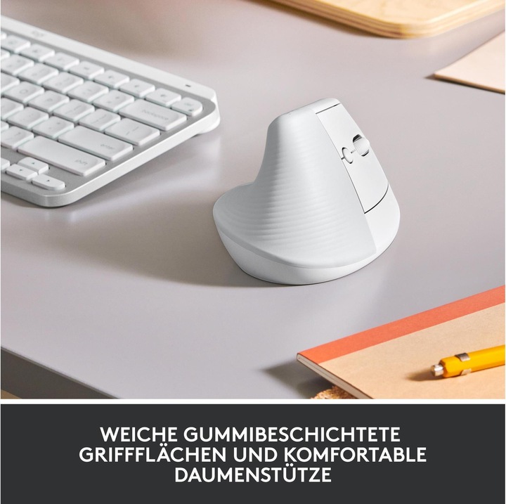 Productafbeelding Logitech Lift Voor Zaken Off-White/Lichtgrijs (Draadloze)
