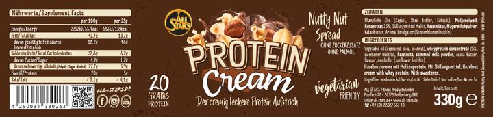 Nutritional values and ingredients All Stars Protein Cream (330 g)