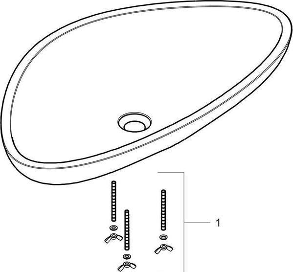 Actual product image hansgrohe AXOR MASSAUD wash bowl Countertop basin 600mm white (450 mm, 570 mm)