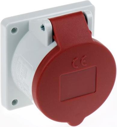 Actual product image Mennekes Red IP44 3PN+E flange panel skt,16A 400V