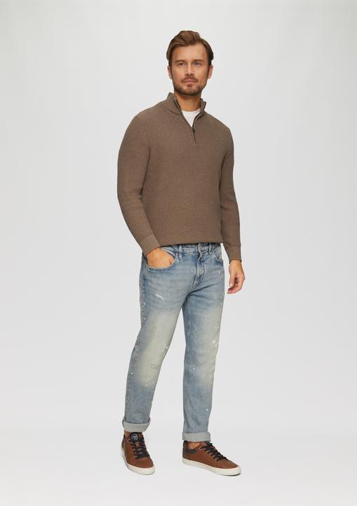 Produktbild S.Oliver Strickpullover Strukturierter Strickpullover mit Troyerkragen (XXL)
