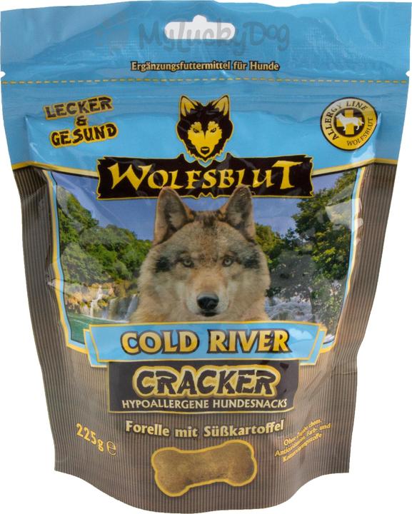 Wolfsblut Cracker dog snacks Cold River with trout 225 g (Senior, Adult, Junior, 1 pcs., 225 g)