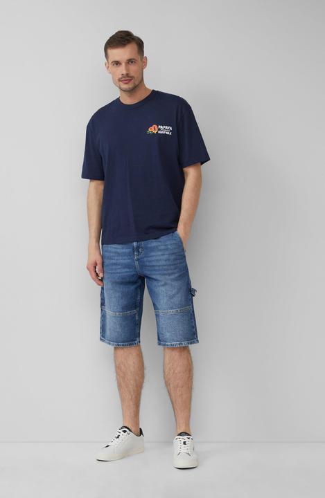 Produktbild S.Oliver T-Shirt Baumwoll-T-Shirt im Relaxed Fit mit Front- und Rückenprint (L)