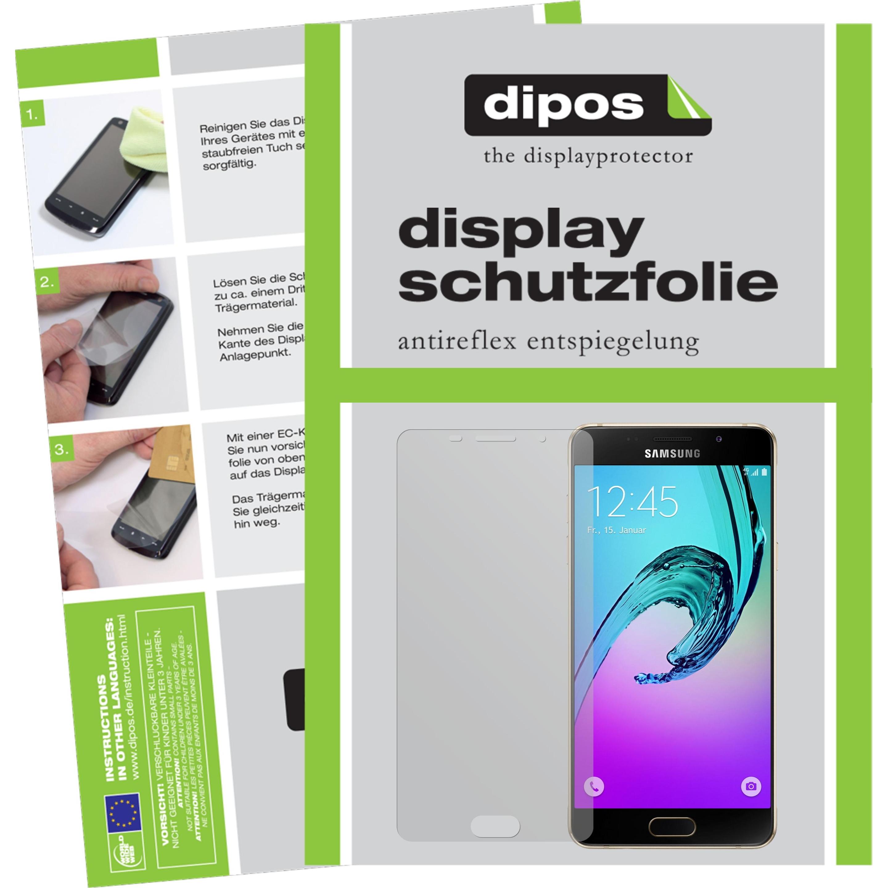 Dipos Displayschutzfolie Antireflex (2 Stück, Samsung Galaxy A5 (2016)), Smartphone Schutzfolie, Transparent