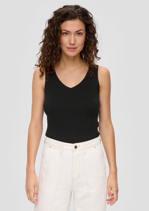 Produktbild s.Oliver Strickpullunder Geripptes Stricktop aus Viskosemix im Slim Fit (46)