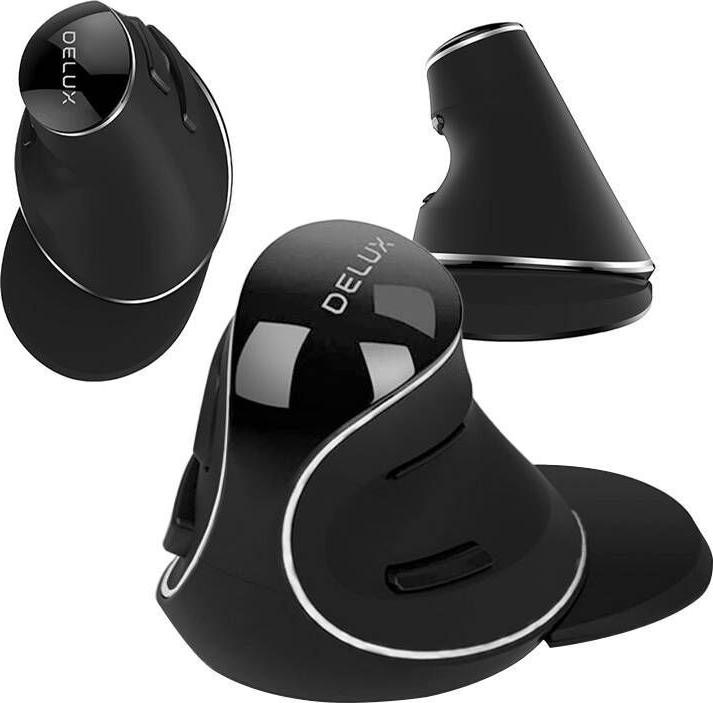 Immagine prodotto Delux Mouse verticale senza fili M618PD BT/2.4G 4200DPI 3 dispositivi (Senza fili)