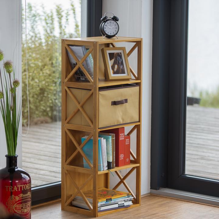 Actual product image Relaxdays Bamboo shelf basket