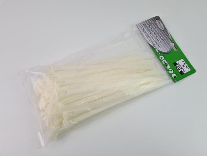 Actual product image ProPlus Cable ties detachable 7.6 x 200mm white, reusable cable ties 50 pieces (Plastic cable ties, 200 mm, 50 pcs.)