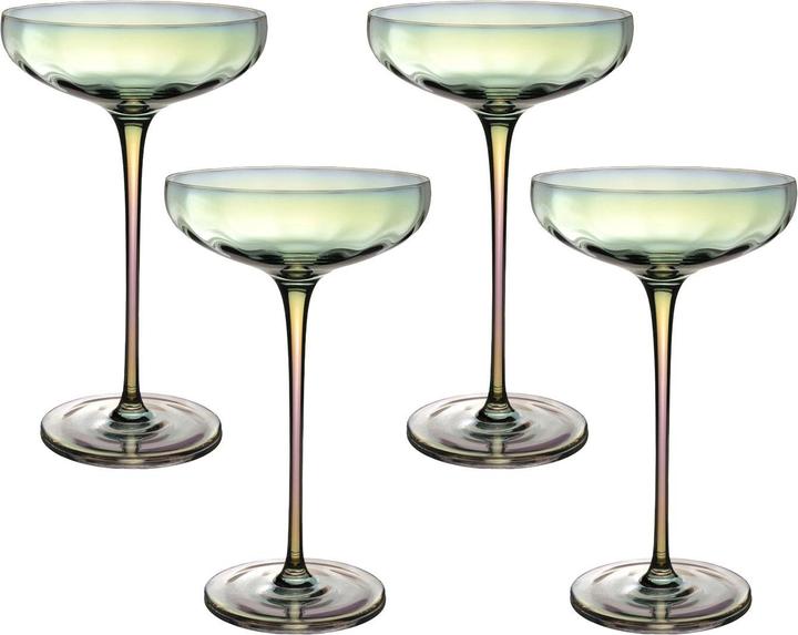 Produktbild Intirilife Martini Cocktail Gläser mit Regenbogen Schimmer (1.40 dl, 4x, Martini Gläser)