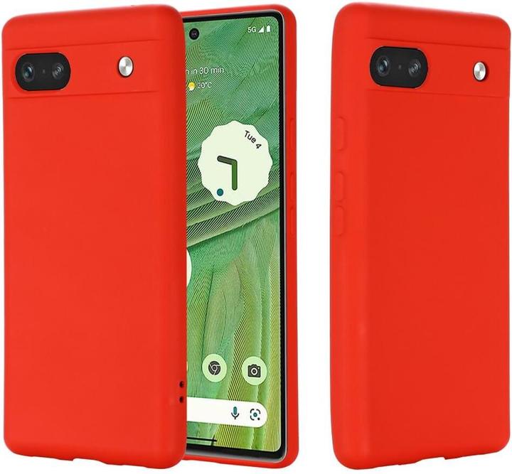 Actual product image Cover-Discount Google Pixel 7a - Silicone Rubber Case red (Google Pixel 7a)