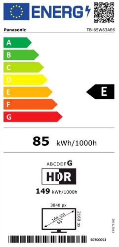 Energie-Label Panasonic Led-Tv UHD (65", LCD)