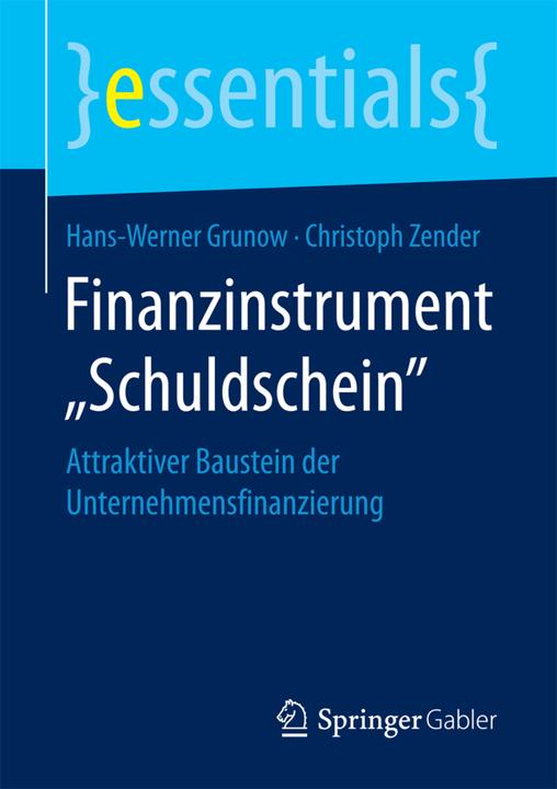 Produktbild Finanzinstrument "Schuldschein (Deutsch, Christoph Zender, Hans-Werner Grunow, 2017)