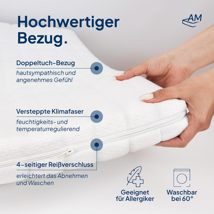 Image du produit AM Qualitätsmatratzen Gelschaum Topper, Gel Memory Foam (140 x 190 cm)