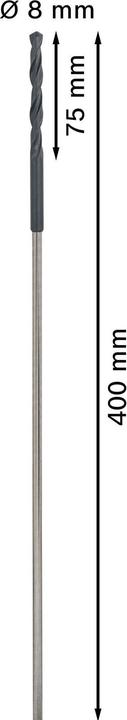 Actual product image Bosch Professional Zubehör PRO Wood HSS installation drill bit, 6 x 75 x 400 mm (6 mm)