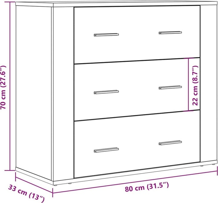 Image du produit VidaXL Sideboard -Optik (80 x 33 x 70 cm)