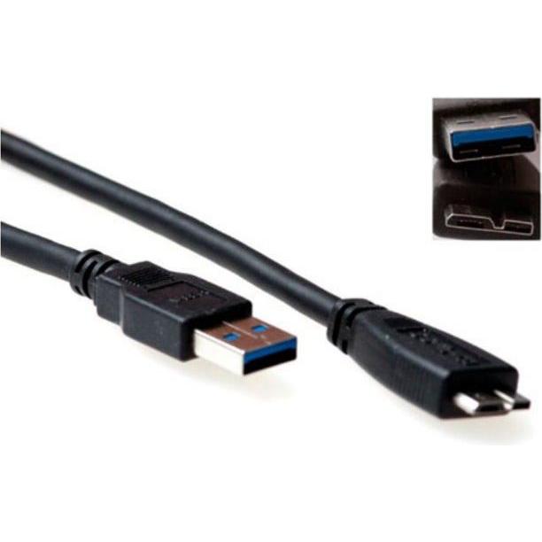 ACT Advanced Cable Technology SB3028 0.5m USB A Micro-USB B Männlich Männlich Schwarz USB Kabel (0.50 m, USB 3.2 Gen 1),...