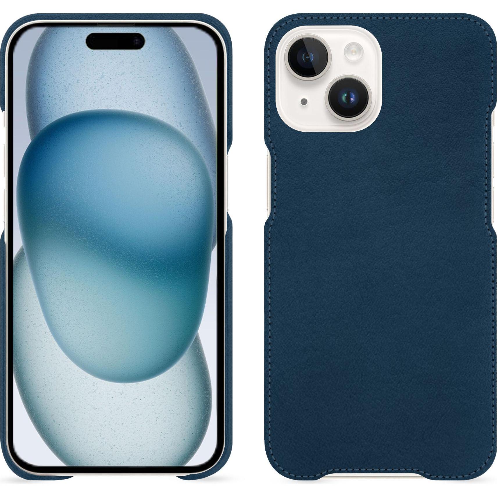 Noreve Lederschutzhülle (Apple iPhone 15), Smartphone Hülle, Blau