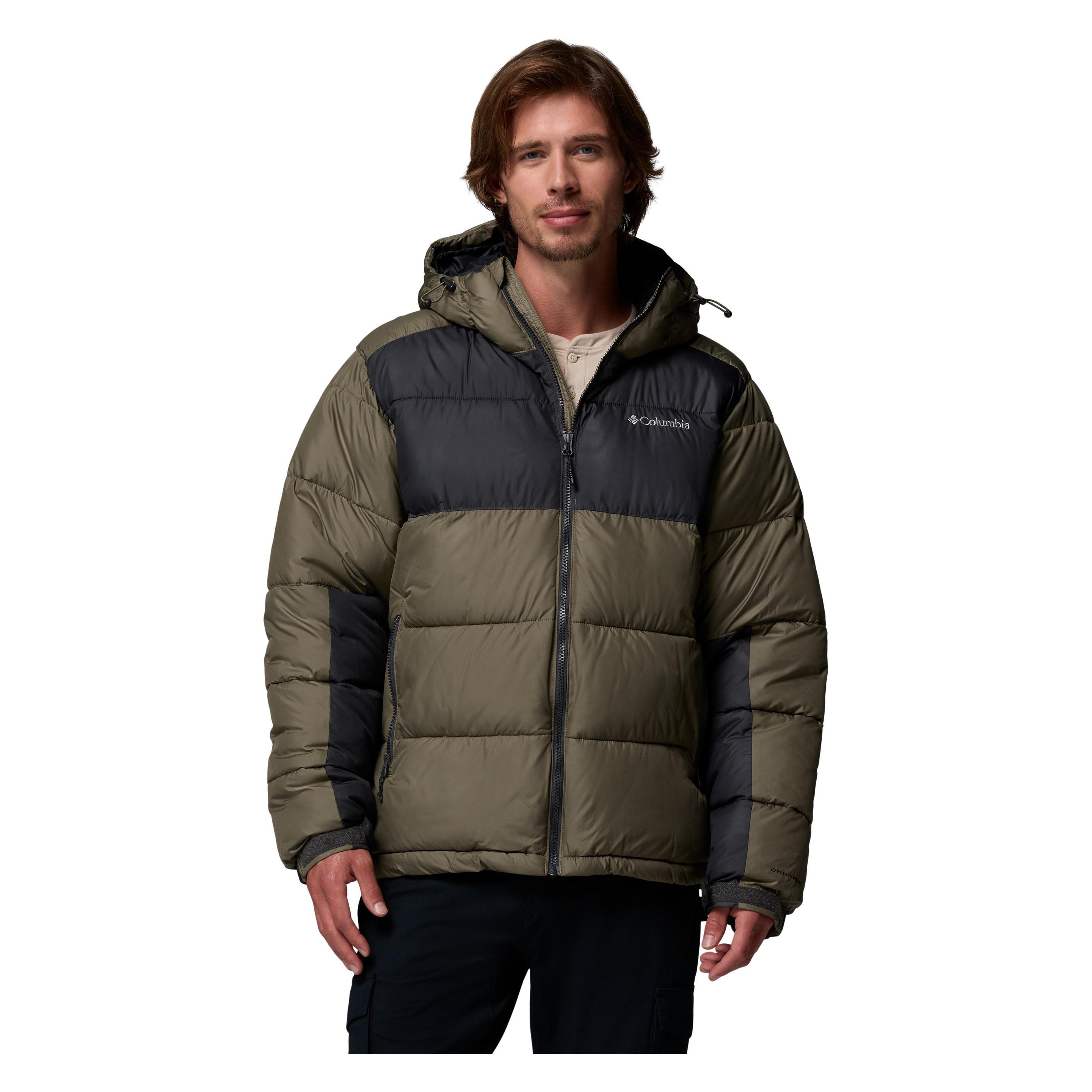 Columbia, Herren, Winterjacken, Pike Lake Ii Hoodie, Grau, Grün, (Xl)