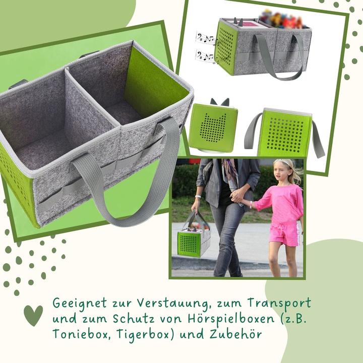 Produktbild Hermex Aufbewahrungstasche für Hörspielbox und Figuren Organizer-Tasche für Hörspiel Grün