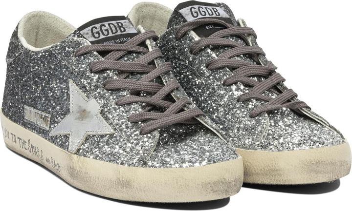 Image du produit Golden Goose super star glitter sneakers in silver and black color (37)