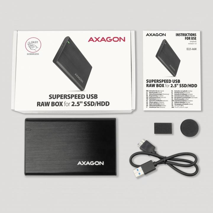 Actual product image Axagon EE25-A6M USB3.0 - SATA 6G 2.5" external hard drive enclosure (2.5")