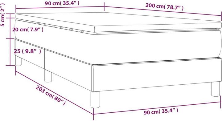 Produktbild vidaXL Boxspringbett (90 x 200 cm)