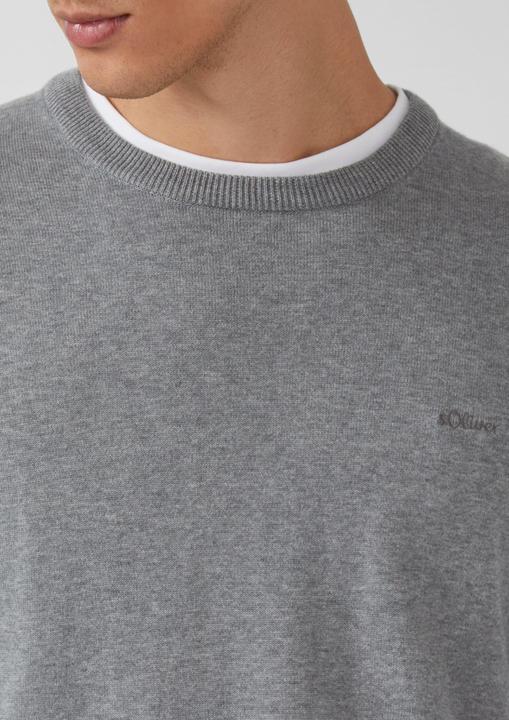 Produktbild s.Oliver Strickpullover Strickpullover mit Logo-Stickerei (L)