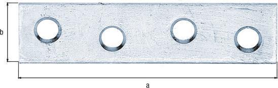 Productafbeelding Alberts Plat koppelstuk 60 x 15 mm, geel gegalvaniseerd (Platte connector, 100 Pcs.)
